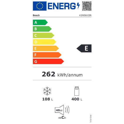 ΨΥΓΕΙΟΚΑΤΑΨΥΚΤΗΣ ΕΛΕΥΘΕΡΟΣ BOSCH KGN56XIER (193x70x80 / E / INOX ANTIFINGER / FNF / ΟΘΟΝΗ)